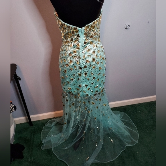 Panoply Size 6 Aqua Sparkly Mermaid Dress - Picture 6 of 12